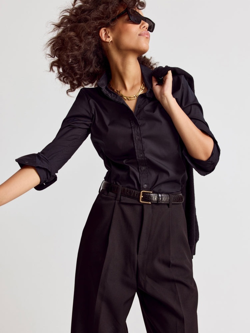 The Icon Shirt by Rochelle Behrens in Black size Medium